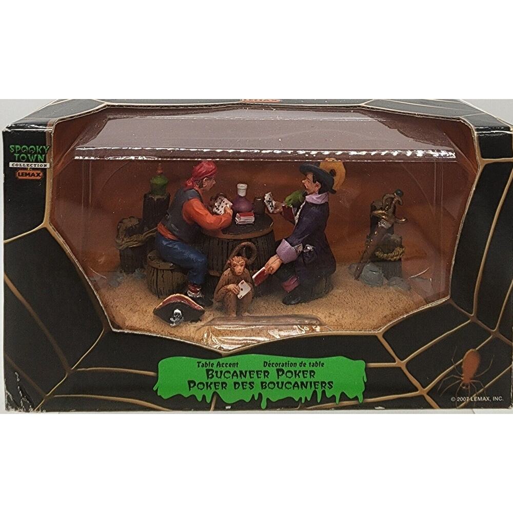 2007 LEMAX SPOOKY TOWN BUCANEER POKER 73642 HALLOWEEN TABLE ACCENT